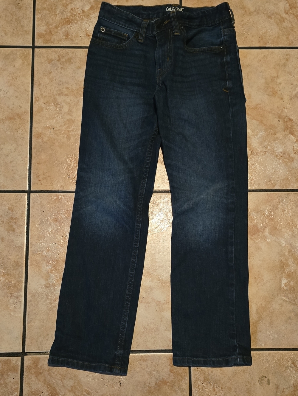 Cat & Jack Men's Dark Indigo Straight Jeans
